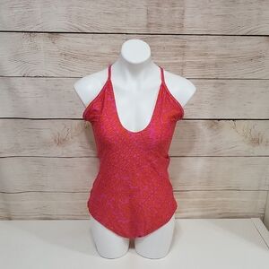 NWOT Women's Trina Turk 14 Pink Green One Piece Reversible Swimsuit